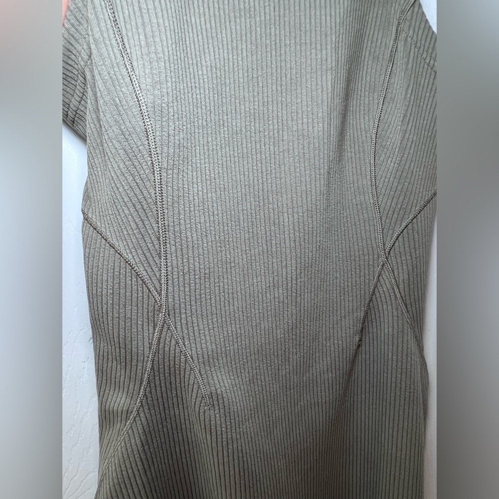 Lululemon Ribbed Softstreme Slim-Fit Tank Dress Nomad Size 4 - Picture 4 of 11
